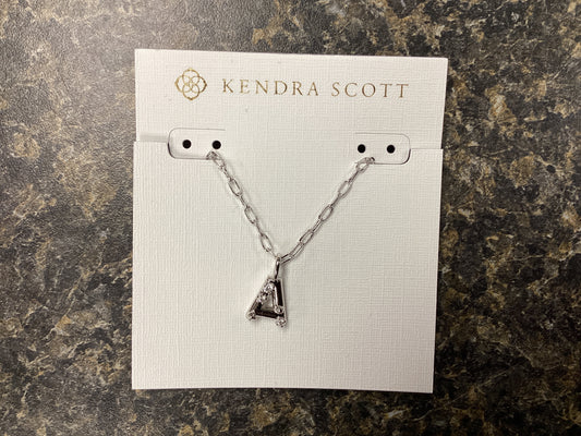 Letter A silver crystal necklace