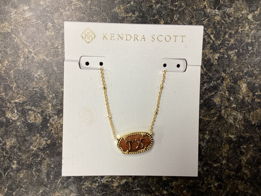 Elisa TX gold orangestone neckl