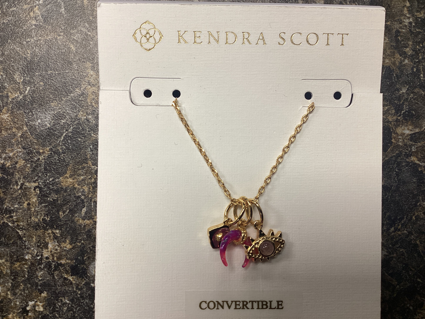 Gemma vin gold plum charm necklace