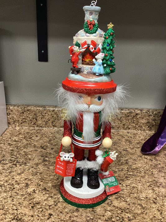 Hollywood Stockings on fireplace nutcracker