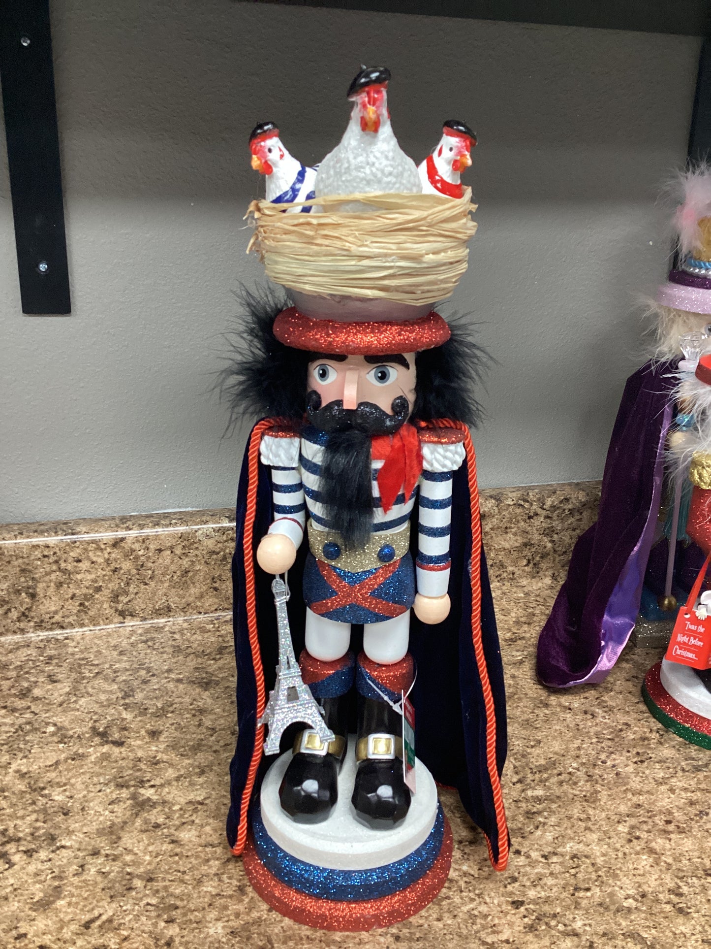 Hollywood 3 French Hens nutcracker