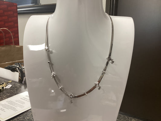Gracie chain necklace Rhod white crystal