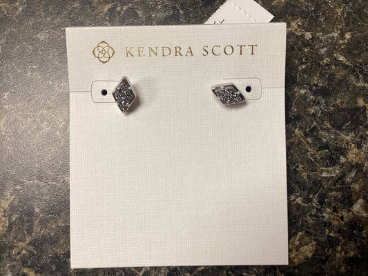 Kinsley stud ear Rhod platinum drusy
