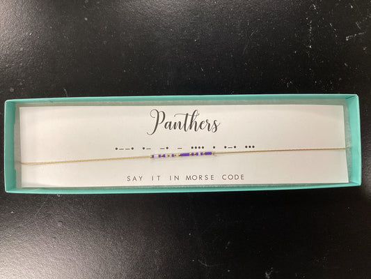 Panthers morse code necklace
