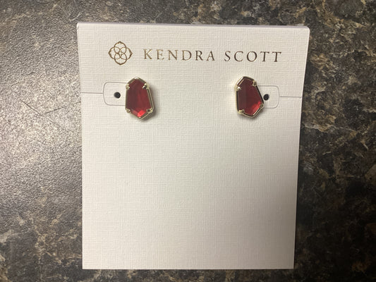 Alexandria Stud ear gold cranberry