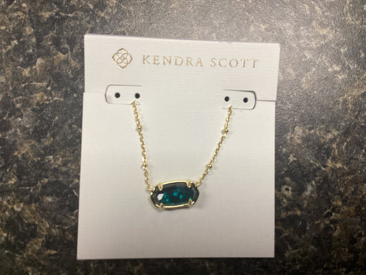 FCTD Elisa pendant necklace gold dark teal mica