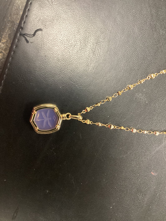 Davie intaglio gold pink necklace