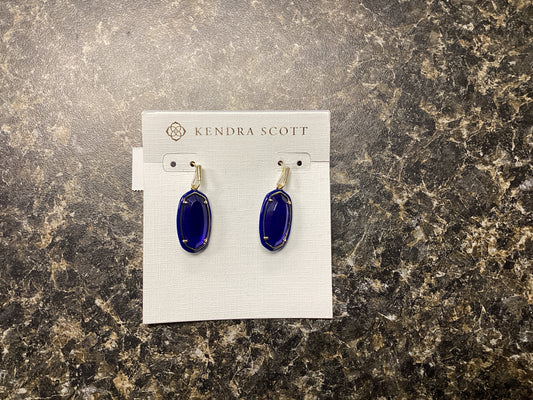 Dani enamel gold cobalt earring