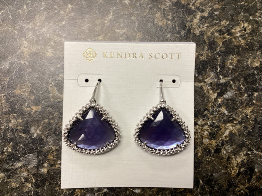 Kendall silver lg drop lavender earrings