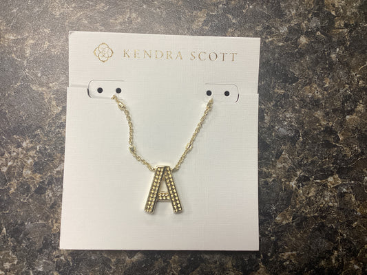 Letter A pendant gold metal
