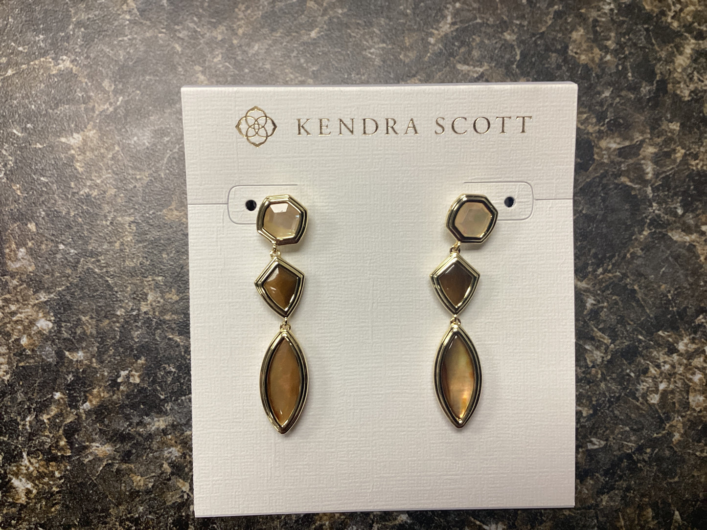 Monica Linear Ear Gold Brown Mix earrings