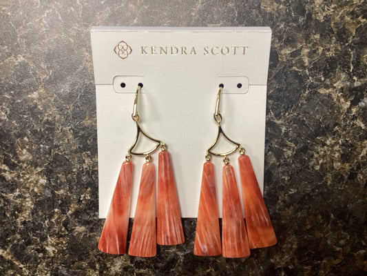 Layton gold red oyster earrings