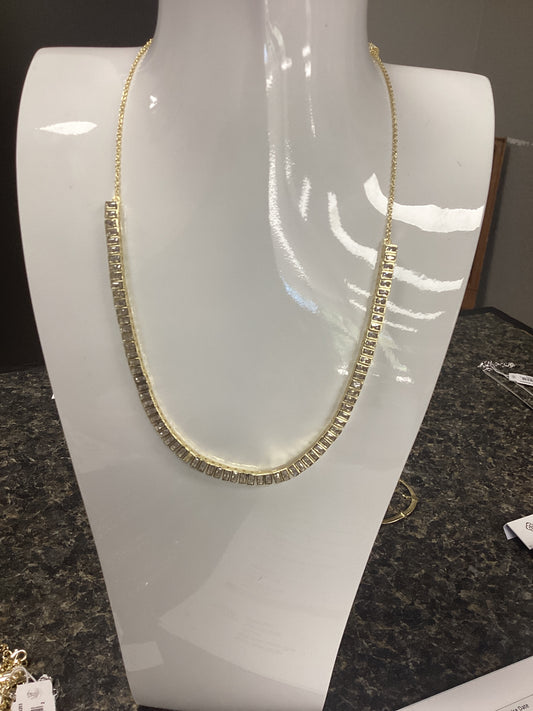 Gracie tennis necklace gold white crystal