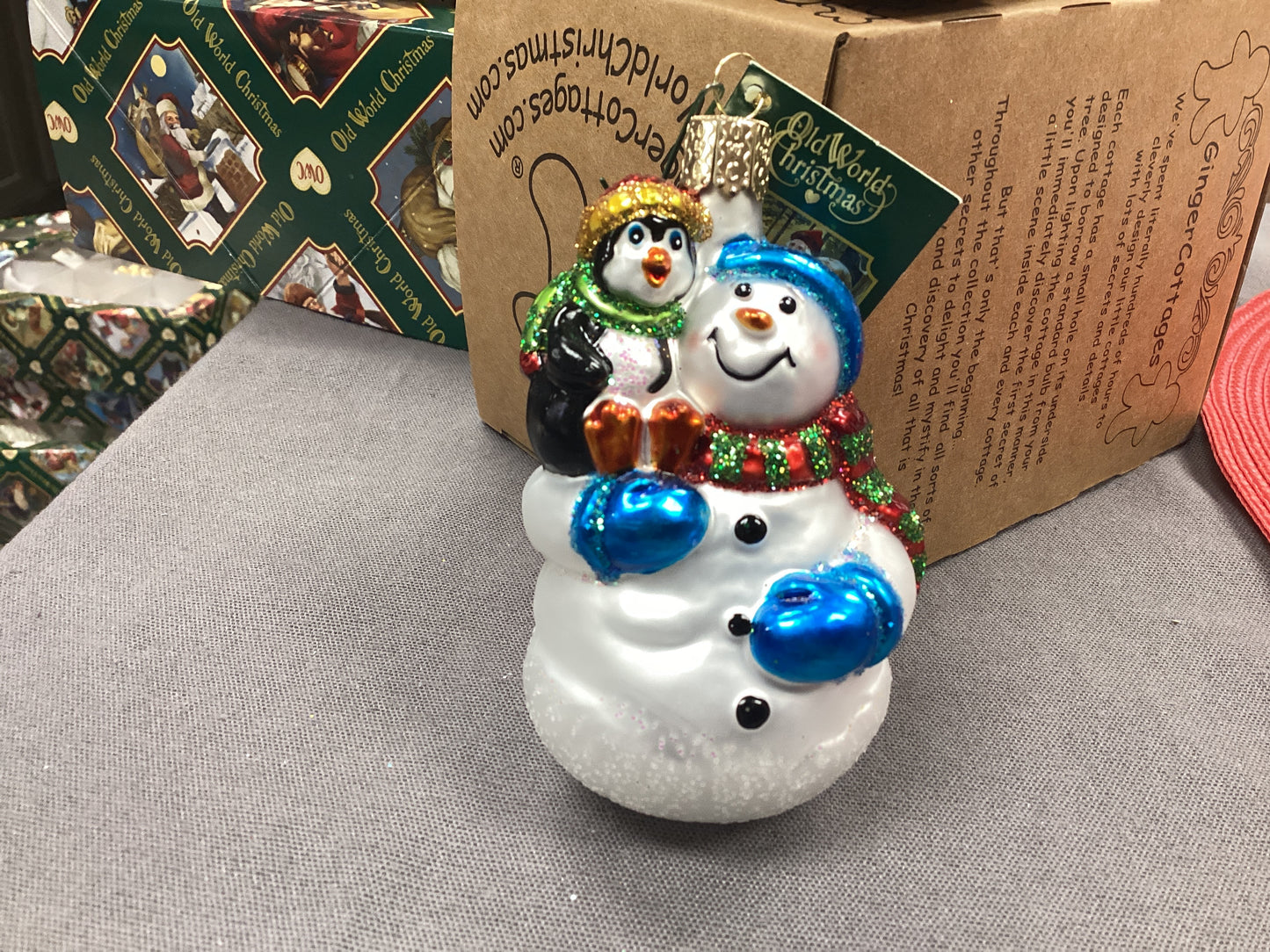 Snowman with Penguin Pal ornament