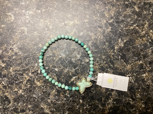 Lillia gold beaded sea green bracelet