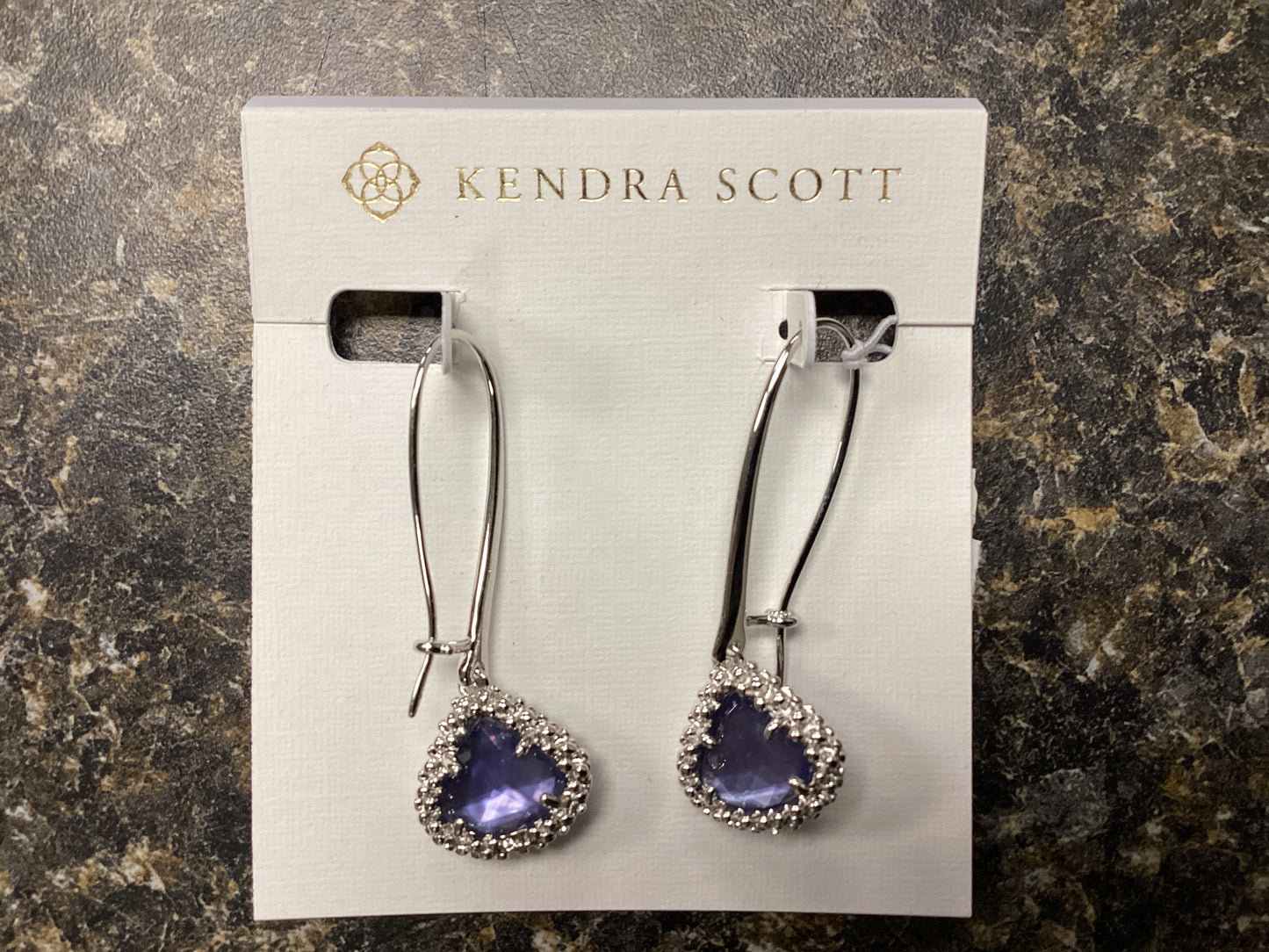 Kendall silver drop lavender wire earrings