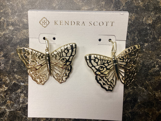 Hadley butterfly gold drop earring