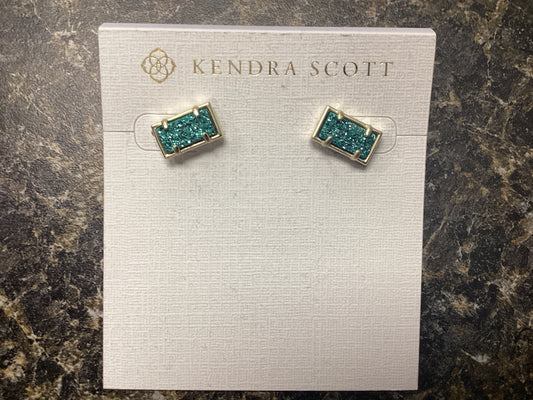 Paola Gold Aqua Drusy earrings