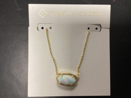 Elisa gold white opal necklace