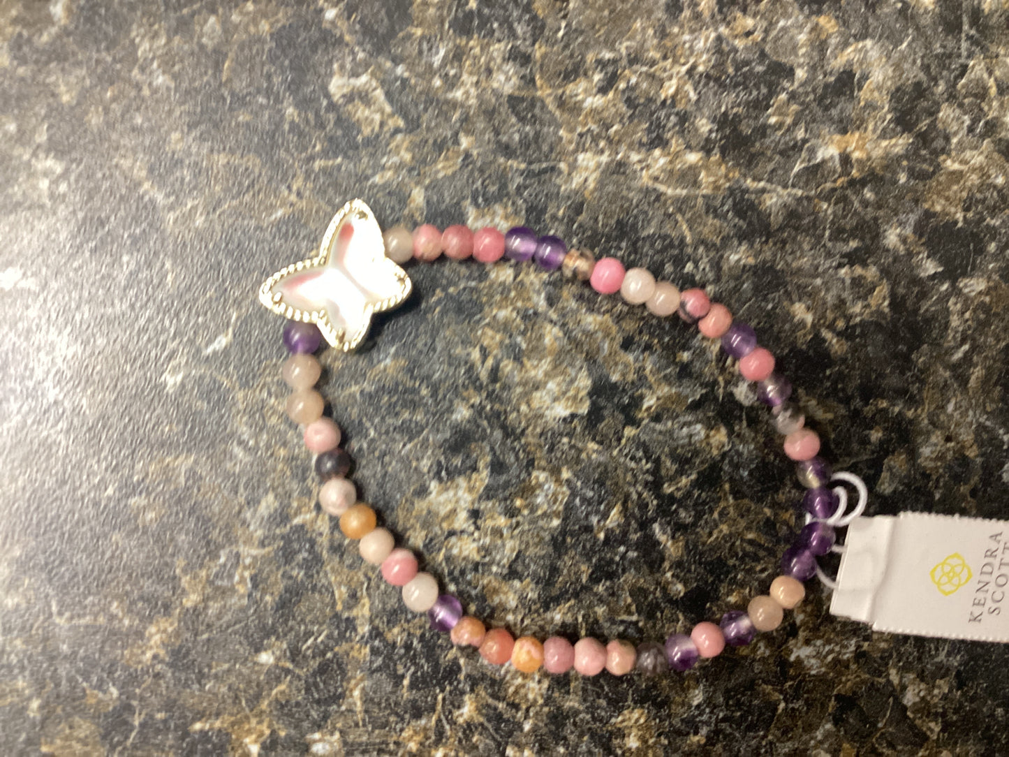 Lillia gold beaded pastel stretch bracelet