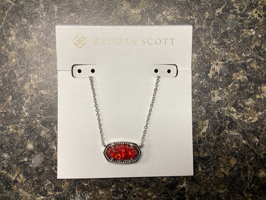 Elisa Silver Red Opal Necklace