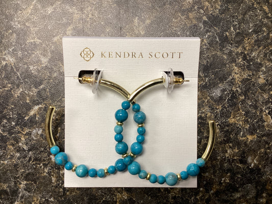 Jovie gold teal bead hoops