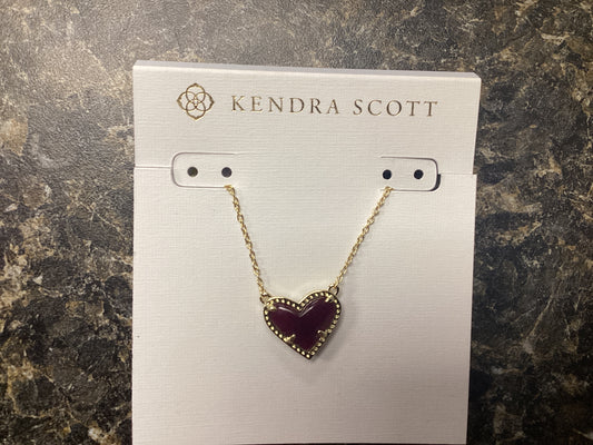 Ari Heart gold maroon necklace