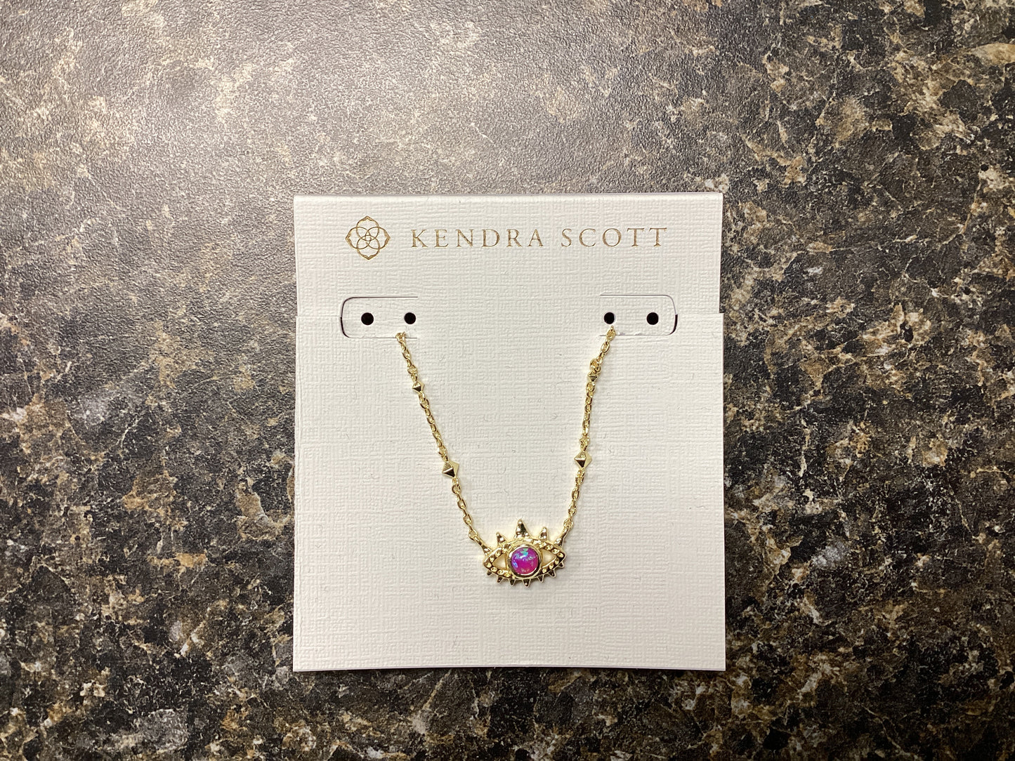 Gemma gold fuchsia opal necklac