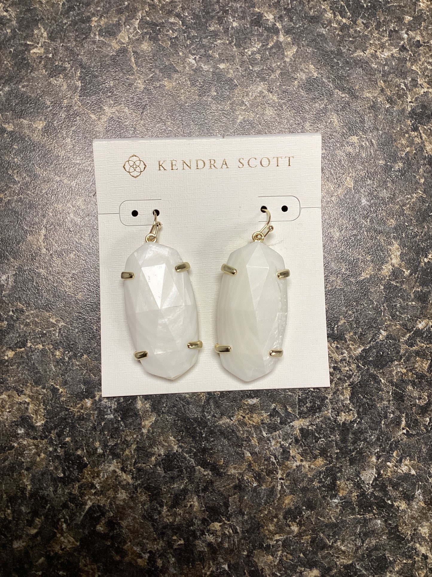 Esme gold white mop earrings
