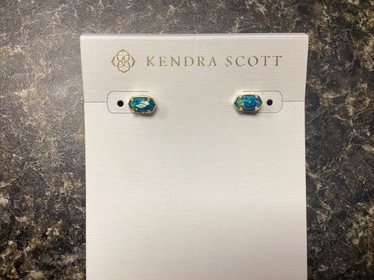 Emilie gold marine opal stud earrings