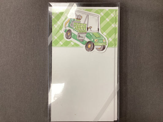 golf cart on lime plaid base
