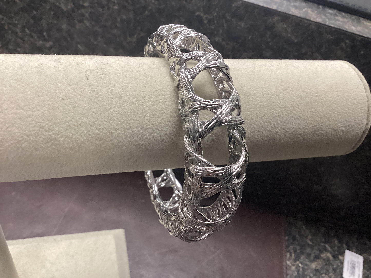 Natalie bangle rhodium bracelet.