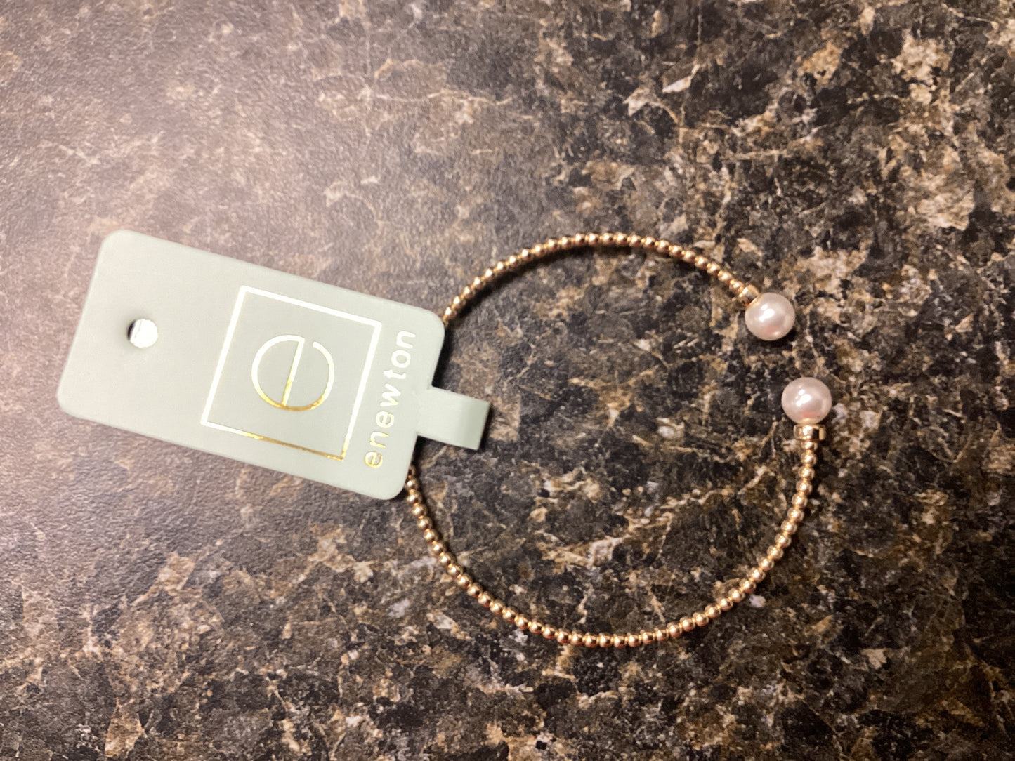 Classic gold 2mm bead cuff PEARL