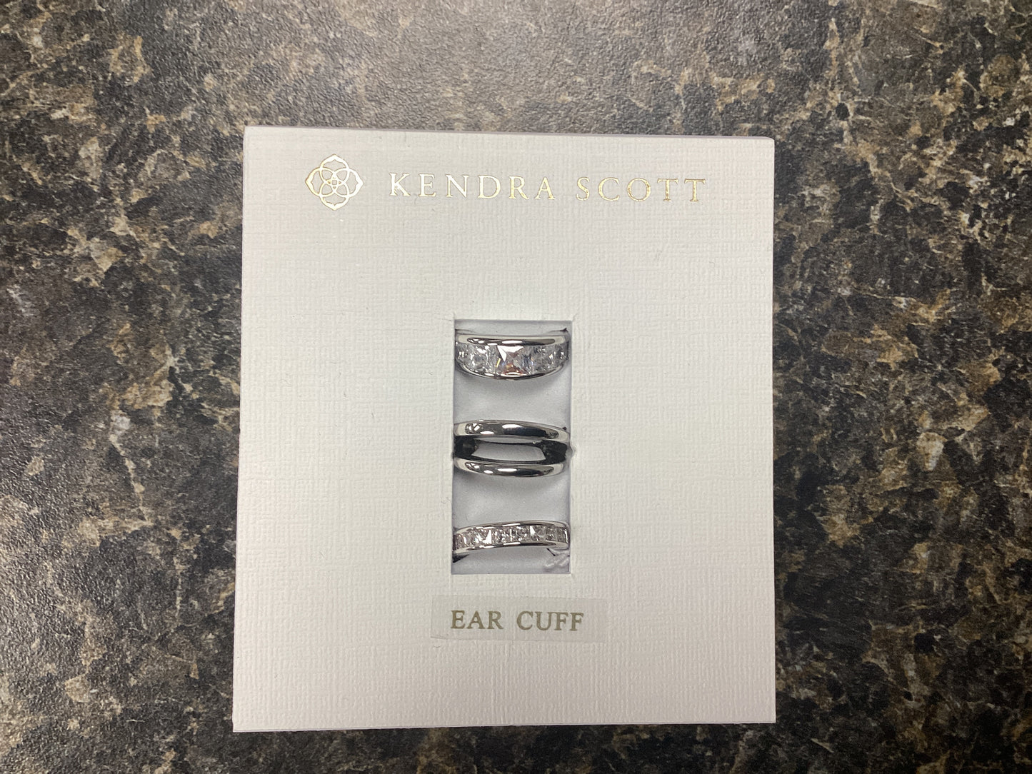 Parker silver crystal ecuff set