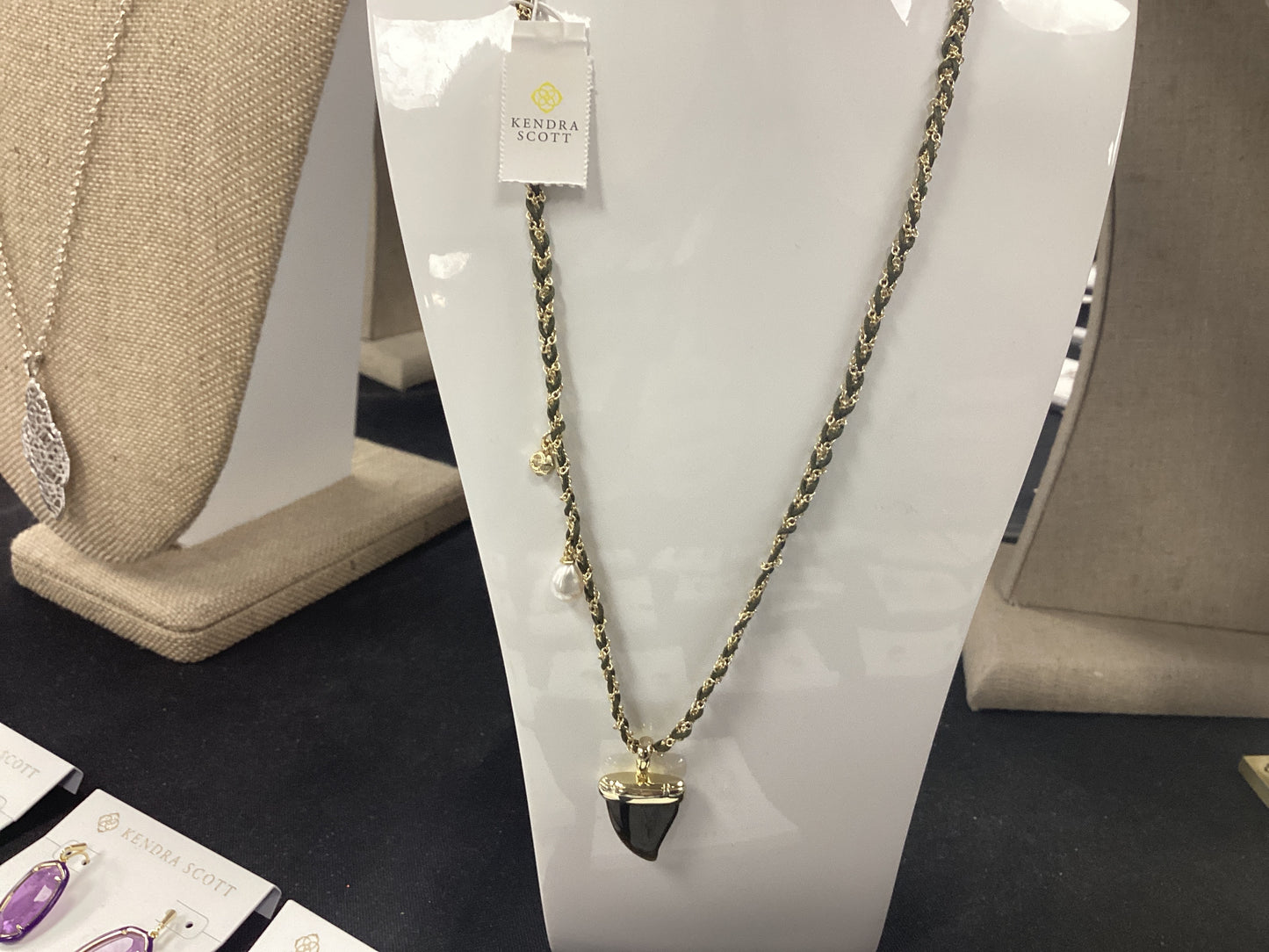 Oleana gold obsidian long necklace