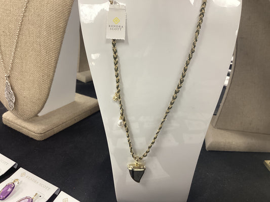 Oleana gold obsidian long necklace