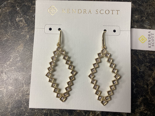 Kinsley open frame ear gold white crystal