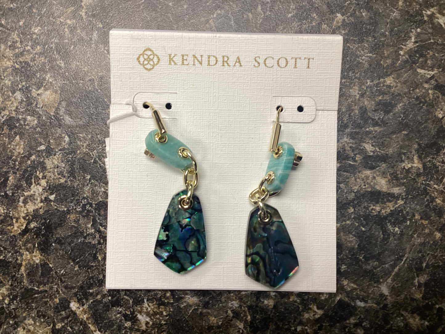 Ashlyn gold teal drop earrings