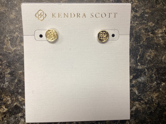 Dira Coin gold metal stud earrings