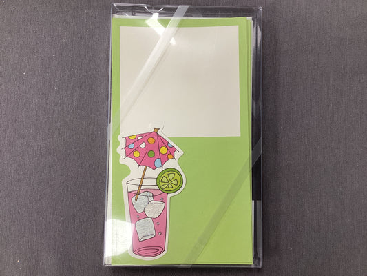 glittered pink drink on lime