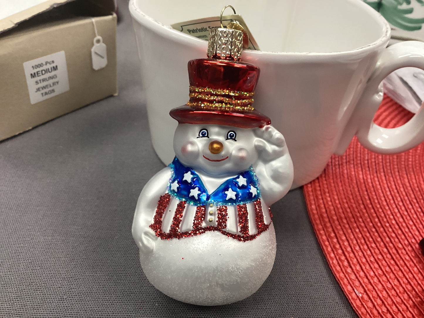 Patriotic Snowman ornament