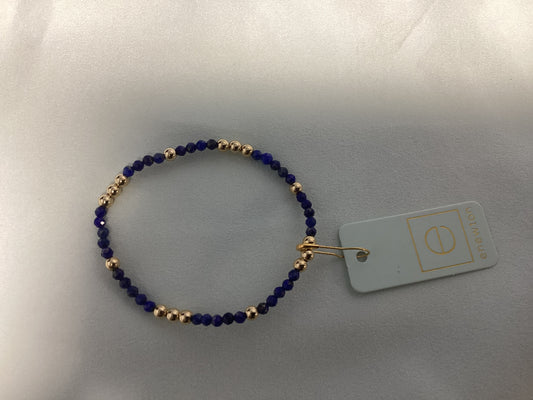 Worthy pattern 3 mm bead bracelet Lapis