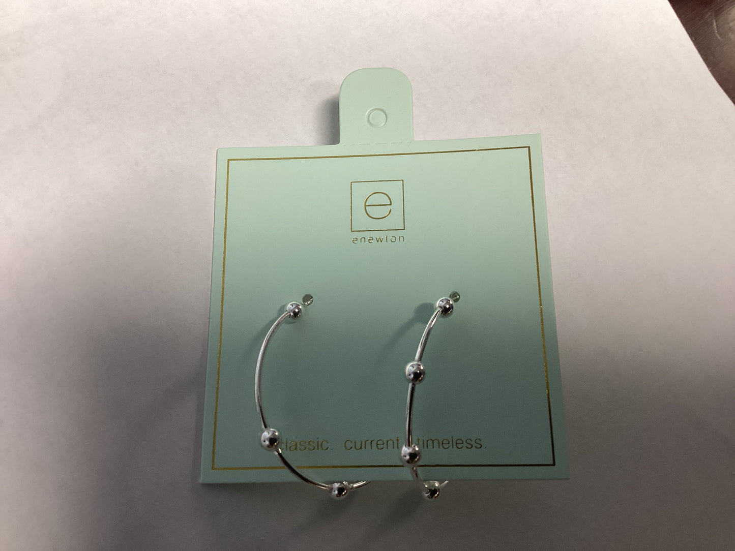 Beaded simplicity 1.5” sterling post hoop 4 mm sterling