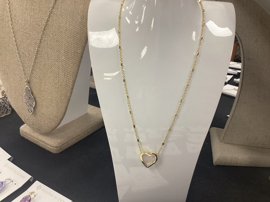 Heart gold ivory pearl necklace