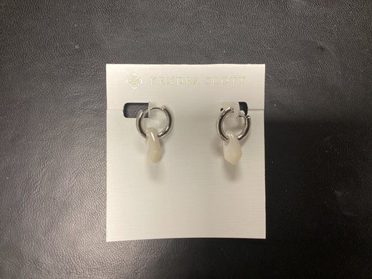 Insley silver ivory huggie earrings