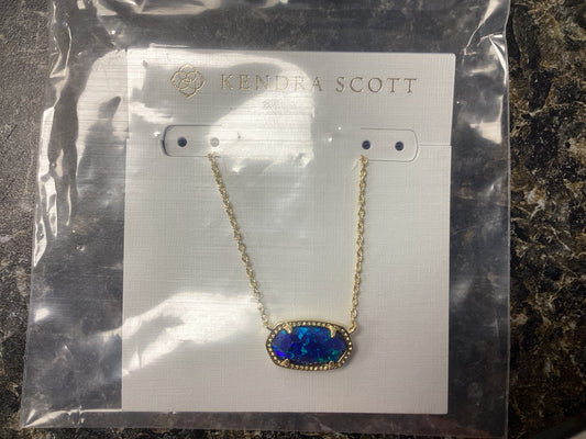 Elisa necklace gold cobalt blue opal