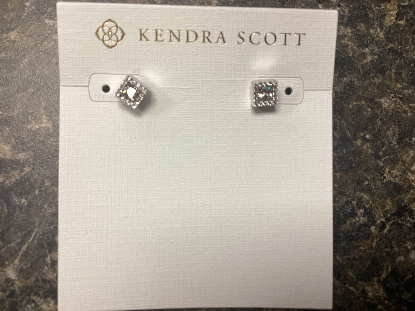 Gracie stud earring Rhod white crystal