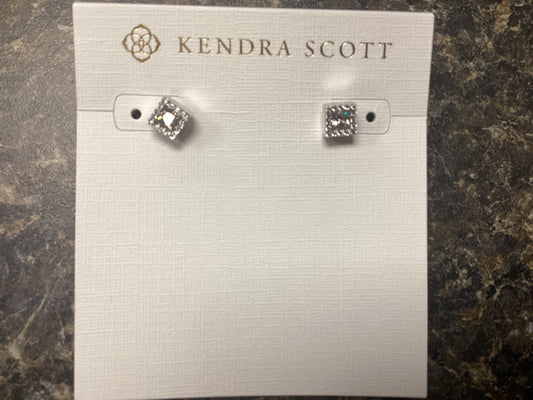 Gracie stud earring Rhod white crystal