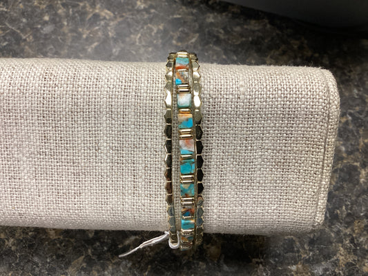 Ember gold veined red oyster cuff