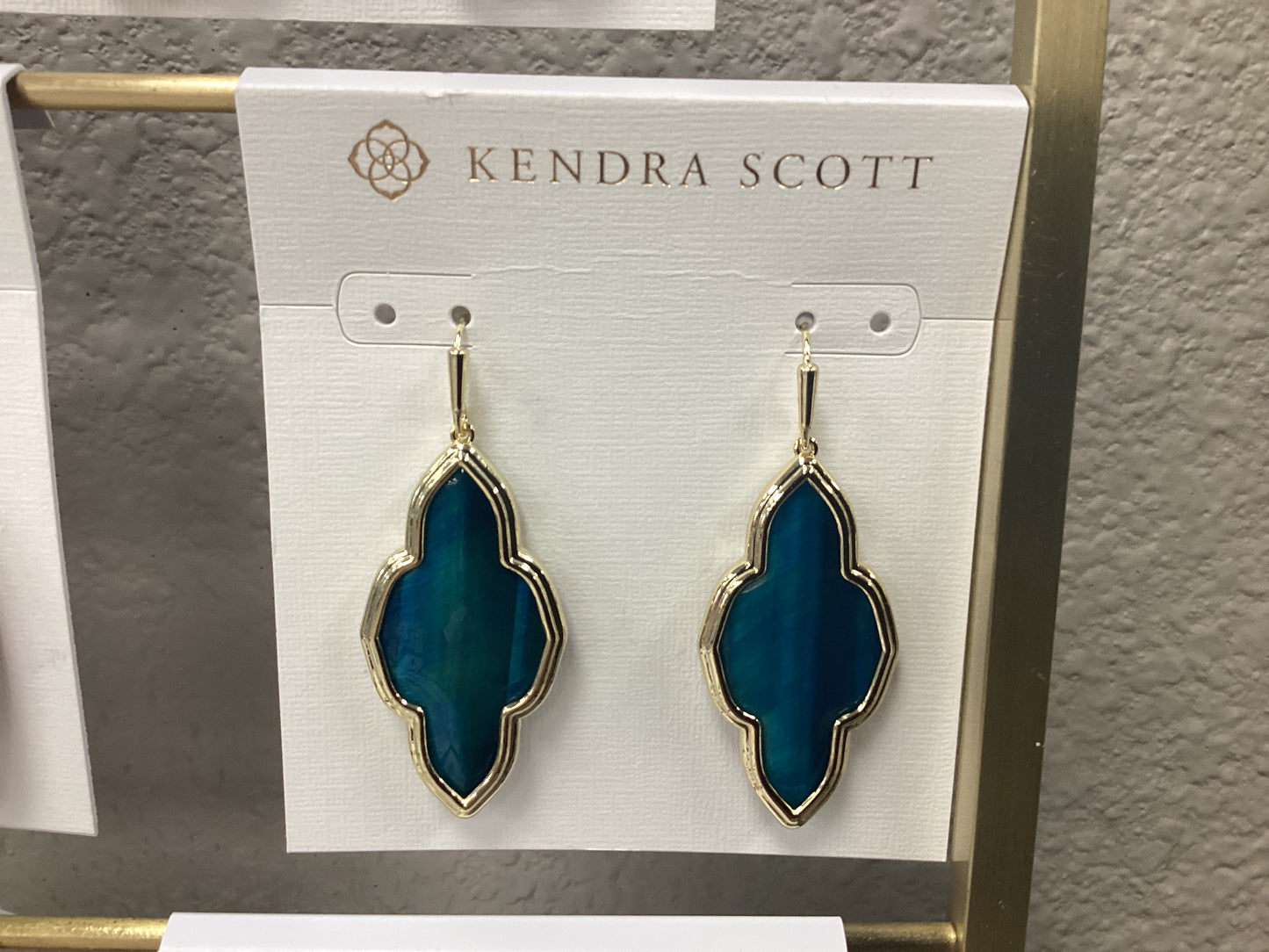 Abbie Drop Ear Gold Teal Tigers Eye FRMD